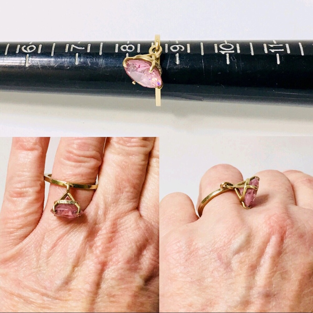 Custom Made 14k Gold Dangle Stacking Ring - Picture 6 of 8